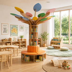 <span class=keywords><strong>Libreria</strong></span> a Forma di Albero in <span class=keywords><strong>Legno</strong></span> <span class=keywords><strong>Montessori</strong></span> per Bambini in Età Prescolare, Arredamento per Centri di Assistenza all'Infanzia e Ambienti di Apprendimento - Product Image 1
