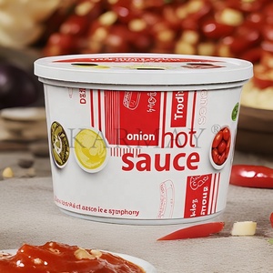 250g 500g pot cylindrique base en plastique pour emballage de sauce avec couvercle pot IML sauce piquante coréenne Thaïlande sauce aigre-douce - Product Image 5