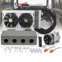 Système de climatisation universel complet et robuste sous le tableau de bord 2800W 12V 24V avec compresseur à courroie BEU-406-000 pour bus, camions, excavatrices et flottes