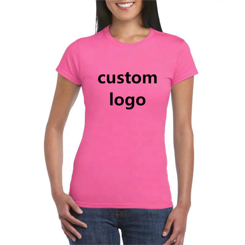 Wholesale Round Neck Ladies Custom logo Plain Cotton Soft Plain Women'S T-Shirts