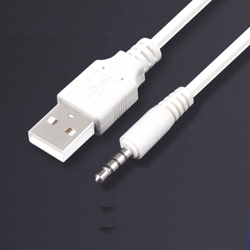 Câble Audio 3,5 Mm Vers USB 2.0 – 1 Mètre, Blanc, Pour Connecter Des Périphériques Audio à Un Port USB