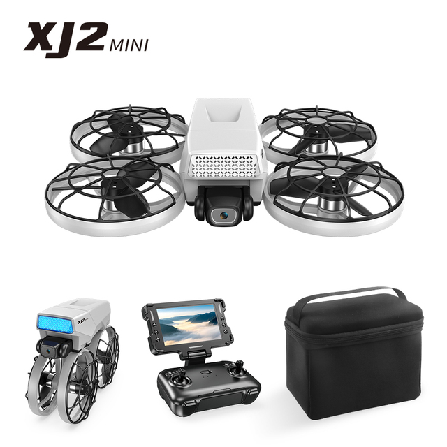XJ2 New 2025 Beginner Drones 2.4G Folding Aircraft with Optical Flow Dual Camera Display and LED Lights Brushless Motor