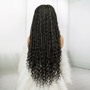 360 đầy đủ ren phía trước Crochet Bím Tóc Tóc Giả knotless cornrow Faux locs siêu dài 36 inch nhiệt độ cao tổng hợp trong suốt - Product Image 3