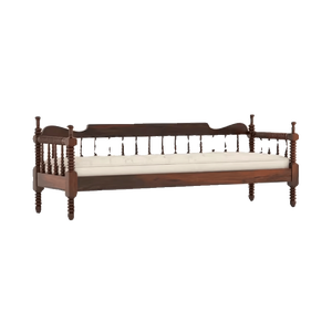 Canapé-lit vintage en bois massif avec pieds tournés, finition rustique américaine vieillie, pour salon et <span class=keywords><strong>chambre</strong></span> <span class=keywords><strong>d</strong></span>'amis - Product Image 2