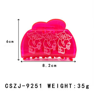 Pinces à cheveux en acétate à rayures rouges de style européen et américain, accessoires de cheveux uniques et simples pour femmes, vente en gros. - Product Image 2