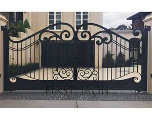 High quality villa used modern automatic wrought iron swing driveway gate