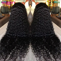 Perruque frontale en dentelle 13x4 13x6 Water Wave avec cheveux de bébé, cheveux brésiliens longs, perruques en dentelle suisse transparente pour femmes noires – Vente en gros