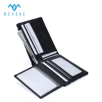 Harga Pabrik Dompet Pria Kulit Asli Kanvas Kustom Mewah Anti RFID Tempat Kartu ID Motif Titik Bunga Lipat