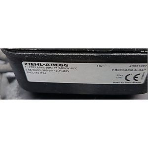พัดลมแบบแกน Ziehl Abegg 230V 50Hz 0.83kW 360rpm IP54 ติดผนัง สำหรับระบายอากาศในโรงงานอุตสาหกรรม - Product Image 1