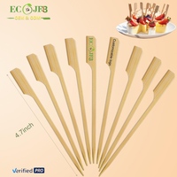 Brochettes à cocktail en bambou écologiques avec logo personnalisé en estampe à chaud, taille personnalisée, brochettes en bambou jetables pour la décoration des fruits et des boissons