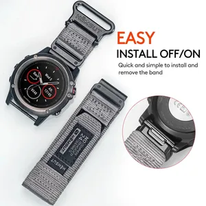 Dây đeo cổ tay thể thao nylon bền cho đồng hồ Garmin tương thích với QuickFit 20 22 26mm