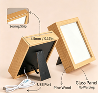 Cadre photo lumineux de nuit avec plaque en verre vierge pour sublimation, support inclus, transfert thermique, artisanat DIY, décoration personnalisée pour la maison, cadeau