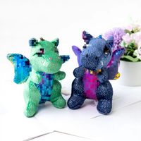 Porte-clés dragon en peluche de 4 pouces, jouet pour enfants, animaux en peluche doux, jouets en peluche pour machine à griffes