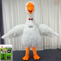 Costume de mascotte gonflable drôle en forme de grande oie blanche, tenue de poupée animale pour spectacle, cérémonie d'ouverture et décoration de fête