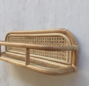 Vietnam Handmade Rattan <b>Wall</b> Shelf <b>Vintage</b> Style Cane Webbing Shelf Large Wicker <b>Wall</b> Rack Home Decor Supplier - Product Image 4
