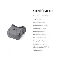 Lunettes FPV HGLRC VR001 5.8G 40CH Raceband avec recherche automatique, batterie intégrée et faible latence pour drone RC et quadricoptère