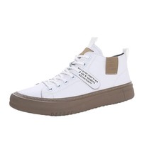 Chaussures pour hommes 2026 : Nouvelle collection de baskets montantes et mi-montantes, souples, en cuir blanc, style sport et décontracté, très tendance