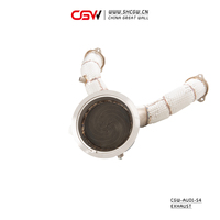 Système d'échappement sport actif en acier inoxydable 304 poli de 1,5 mm avec catalyseur et commande vocale pour Audi S4 B8 B9