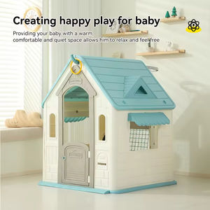 Casetta da Gioco per Bambini da Esterno con Porte e Finestre in Plastica Set da Gioco per Interni per Bambini Piccoli Casetta Cottage da Giardino - Product Image 4