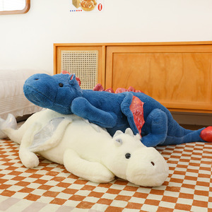 Logo personalizzato simpatici giocattoli di peluche <span class=keywords><strong>dinosauro</strong></span> verde <span class=keywords><strong>rosa</strong></span> blu cielo bianco che volano lungo cuscini grandi bambole imbottite - Product Image 2