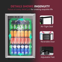 Réfrigérateur à boissons 150L à prix d'usine, refroidisseur en acier inoxydable, zone unique, mini réfrigérateur à bière