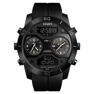 Reloj digital analógico para hombre, relojes de tres zonas horarias, skmei 1355, gran oferta - Product Image 3