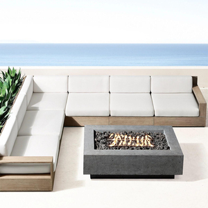 Modern High Quality Teak Wood Patio Set U Shaped Outdoor Sectional for Garden Living Room Courtyard Hotel Villa - Product Image 4