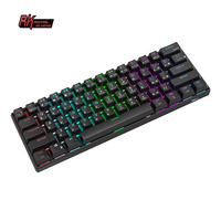 Royal Kludge – clavier mécanique de jeu russe Rk61, noir mat 60% rvb, 61 touches transparentes