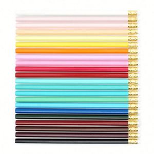 Crayon hexagonal en bois HB de 7,5 pouces personnalisé et économique avec gomme, impression par estampage à chaud, pour usage au bureau et à l'école - Product Image 2