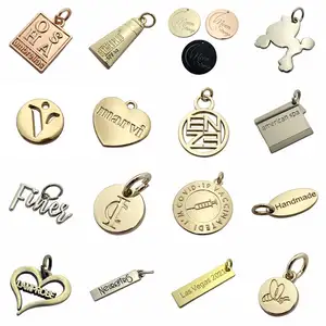Top quality small design making custom engraved name metal charm with logo