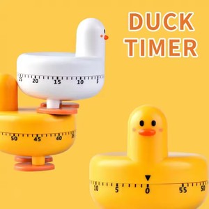 Cute Duck <strong>Mechanical</strong> Kitchen <strong>Timer</strong>, Christmas Holiday New Year 60-Minute Wind up Dial Countdown <strong>Egg</strong> Reminder - Product Image 4