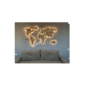 Carte du monde 3D en bois, grande carte <span class=keywords><strong>murale</strong></span> à piquer pour décoration <span class=keywords><strong>murale</strong></span> en bois - Product Image 6