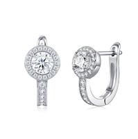925 Sterling Silber Micro Pave Moissanit Ohrstecker Stern Blume Herz Mehrfach-Form Ohrringe für Damen