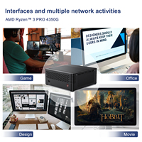 Mini PC X400 Más Reciente con 4 Núcleos y 8 Subprocesos AMD Ryzen3 Pro 4350G, Gráficos Radeon, SSD M.2 SATA, HHD TF, Doble DDR4, 4K HD DP para Entretenimiento