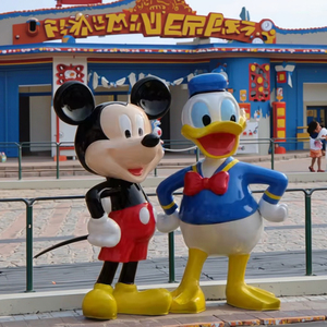Mickey & Donald Dynamic Duo Statue-Sculpture de dessin animé ludique <span class=keywords><strong>avec</strong></span> <span class=keywords><strong>palette</strong></span> de couleurs rétro pour intérieurs modernes - Product Image 1