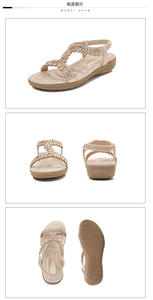 Sandalias planas para mujer, zapatos de gladiador con correa cruzada, informales, sexys, atadas - Product Image 6