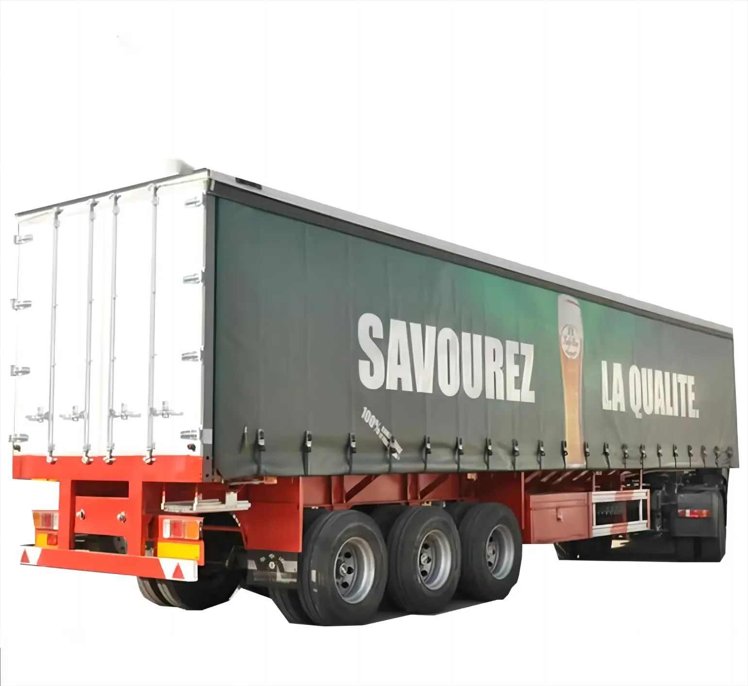 3-axle 40 foot PVC fabric semi-trailer with steel waterproof cloth rolling shutter side opening curtain, used for sale on truck