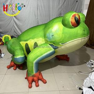 Modèle animal de dessin animé de grenouille gonflable de ballon de grenouille d'explosion verte mignonne avec des yeux exorbités - Product Image 4