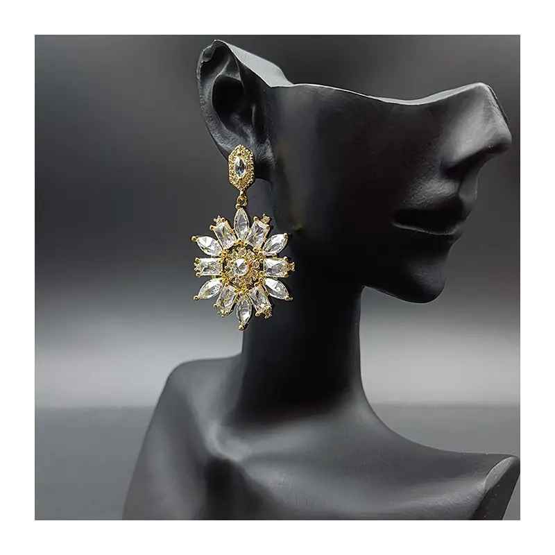 Guangding OEM Jewelry De Lujo Pendientes De Joyeria De Moda Gold Plated Top Quality Fashion Earrings For Women