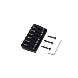 6 cordes Hardtail Saddle Bridge String Through <span class=keywords><strong>Body</strong></span> Pont fixe pour <span class=keywords><strong>Strat</strong></span> Tele Style Guitares Remplacement Noir - Product Image 1