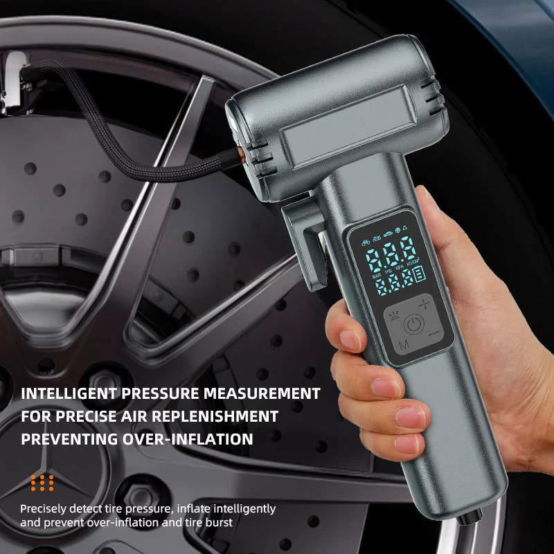 Wireless Portable Air Pump with Window Deflator & Inflator Function, High-Efficiency, Rechargeable Battery Operated