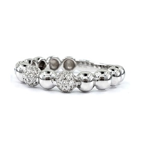 HongKong vente en gros personnalisé empilable 18k solide or blanc 100% diamant naturel classique mariage boule d'éternité bague femmes - Product Image 2