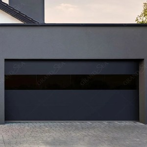 <span class=keywords><strong>Porte</strong></span> <span class=keywords><strong>de</strong></span> <span class=keywords><strong>garage</strong></span> sectionnelle en verre trempé avec cadre en aluminium noir électrique, <span class=keywords><strong>prix</strong></span> <span class=keywords><strong>de</strong></span> gros, acier galvanisé, villa moderne, application - Product Image 4