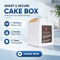 Boîtes à gâteaux en promotion 10, 12, 14 pouces – Emballage personnalisé pour gâteaux de mariage – Boîte à donuts blanche haute avec logo