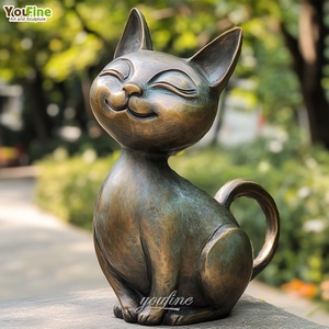 Statue de chat noir en bronze grandeur nature pour jardin, sculpture féline mystérieuse pour extérieur, décoration de jardin en fonte à <span class=keywords><strong>la</strong></span> cire perdue - Product Image 4