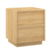 Table de chevet en noyer à 2 tiroirs, table d'appoint, meuble de chambre à coucher en bois