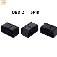 Connecteur OBD J&L personnalisé, prix d'usine, connecteur mâle OBDII 5P en laiton, plaqué or, pour connecteur de voiture universel