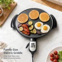 Machine à faire des injera mogogo portable, surface de cuisson antiadhésive, 47 cm, grande plaque à crêpes électrique pour la famille Habesha, injera mogogo
