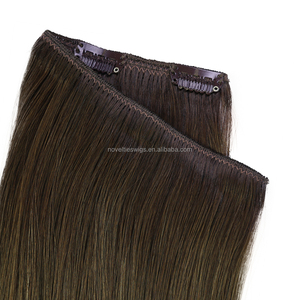 Extensions de cheveux naturels à clipser 100 % invisibles Remy 14-26 pouces Cheveux humains bruts Couleur personnalisable Double trame machine - Product Image 4