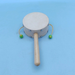 Wholesale Natural Blank Rattle <b>Drum</b> Double-sided Plain Sheepskin Surface For Calming Newborn - Product Image 3
